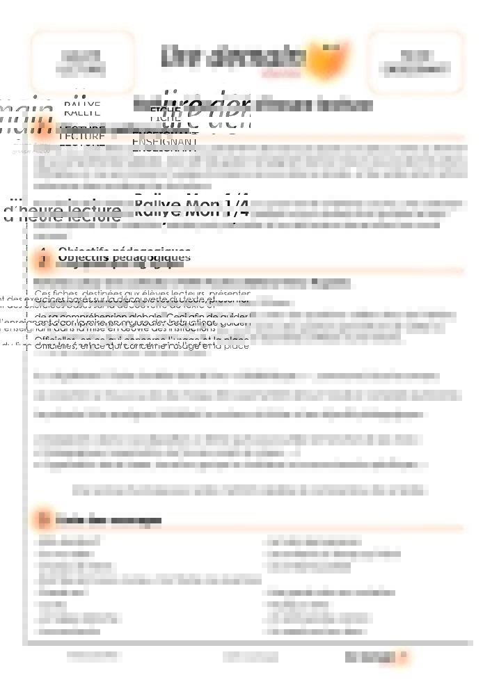 Rallye Lecture - Mon 1/4 D'heure Lecture Niv2
