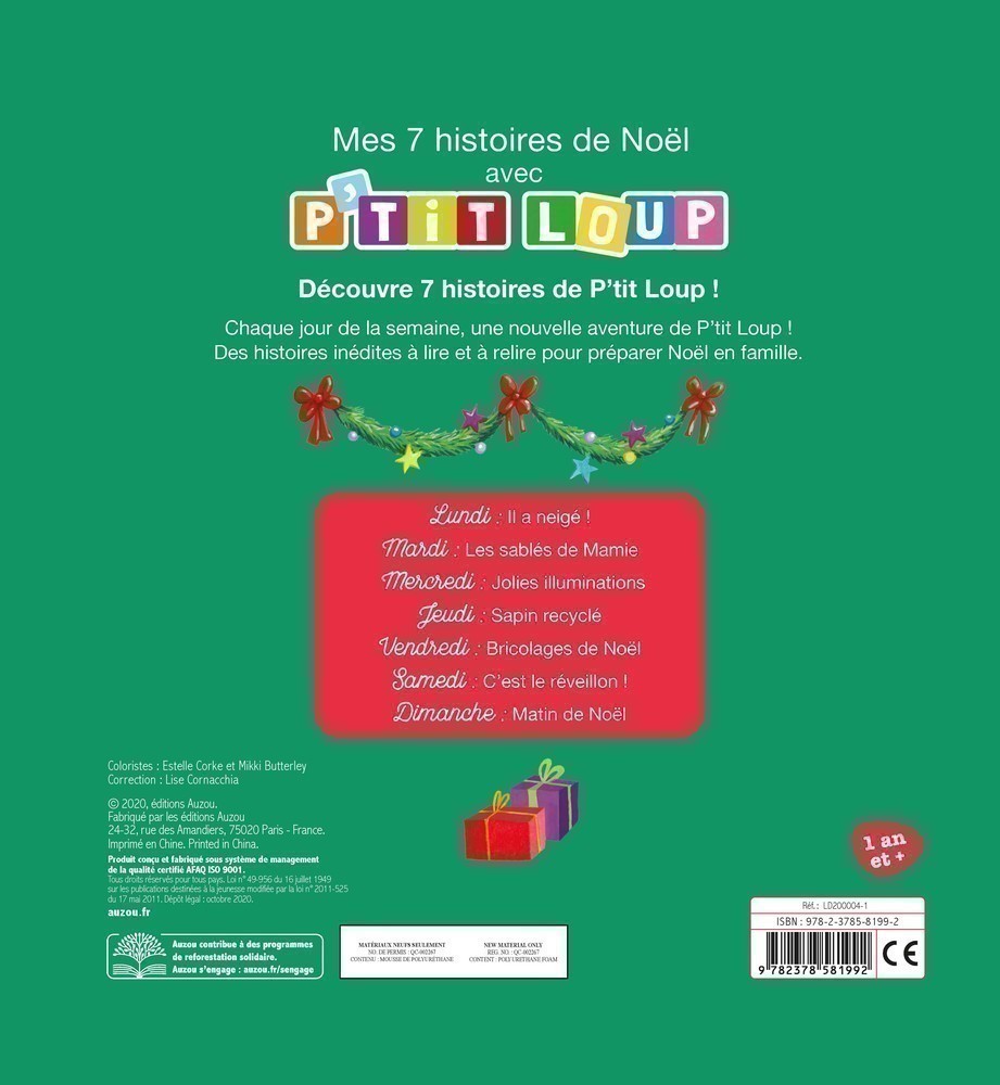 Mes 7 Histoires De Noel Avec Ptit Loup Lire Demain