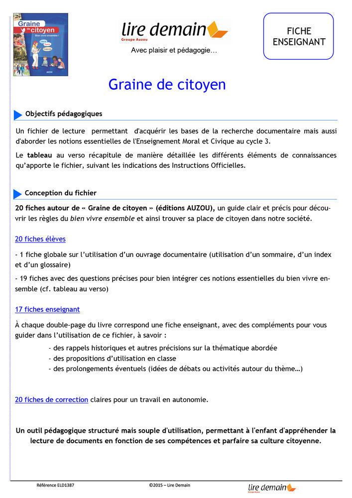 Fichier Graine De Citoyen (Fichier Seul)
